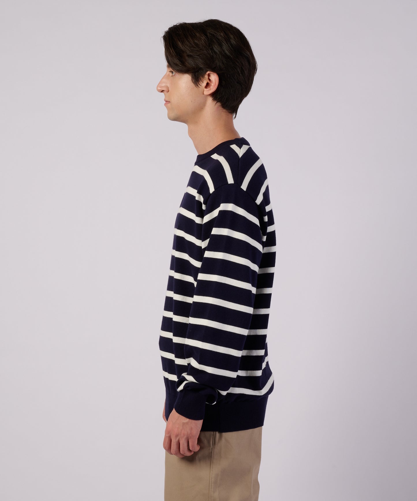 ナローボーダー ニットクルー/NARROW BORDER KNIT CREW