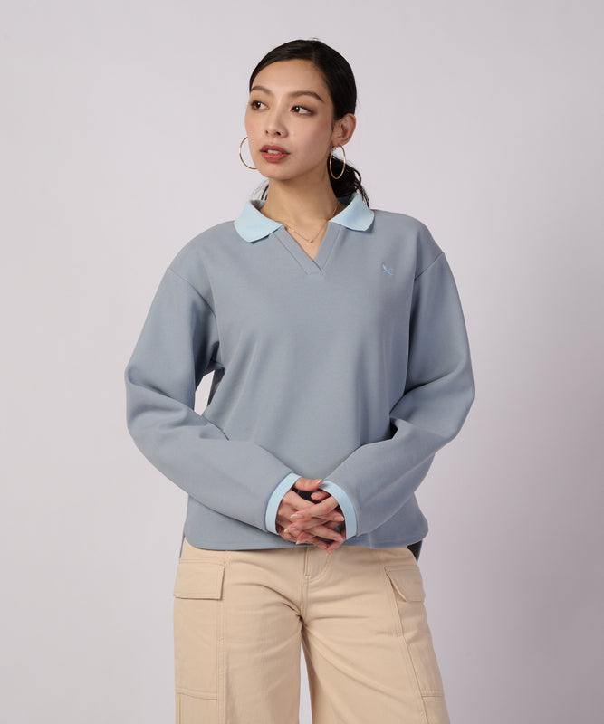 トラベル テリー 長袖ポロ/TRAVEL TERRY LS COLLAR