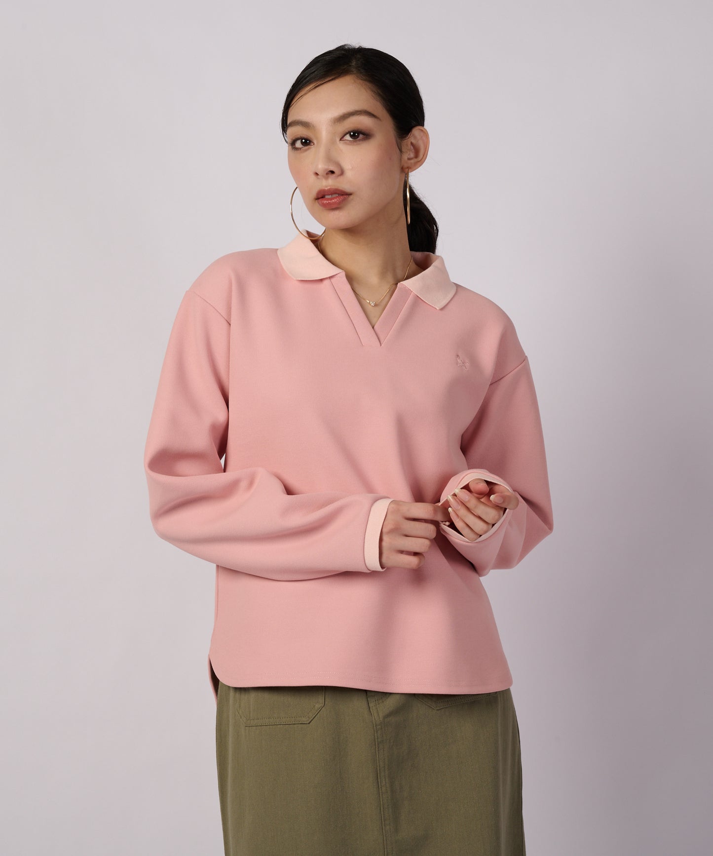 トラベル テリー 長袖ポロ/TRAVEL TERRY LS COLLAR