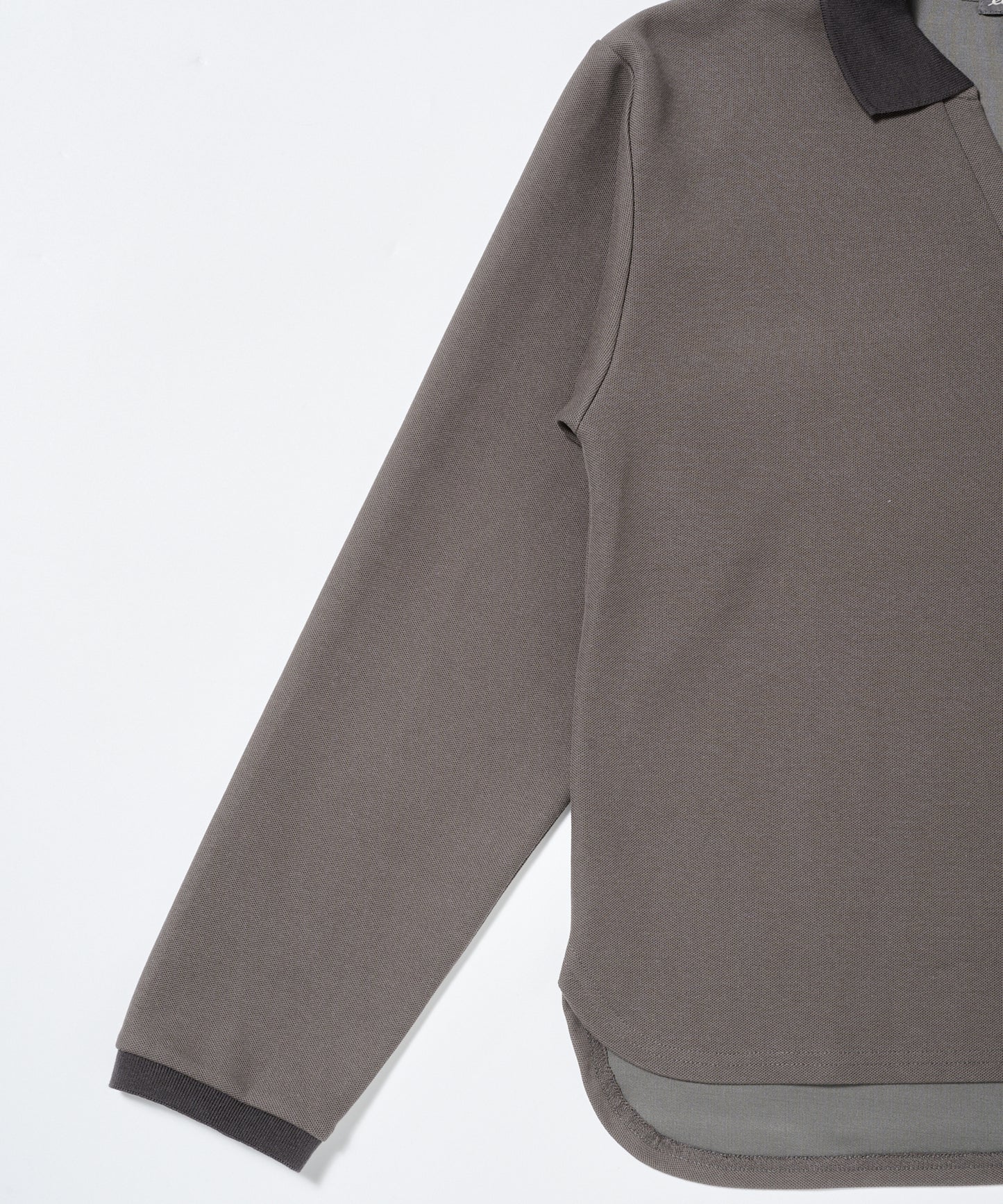 トラベル テリー 長袖ポロ/TRAVEL TERRY LS COLLAR