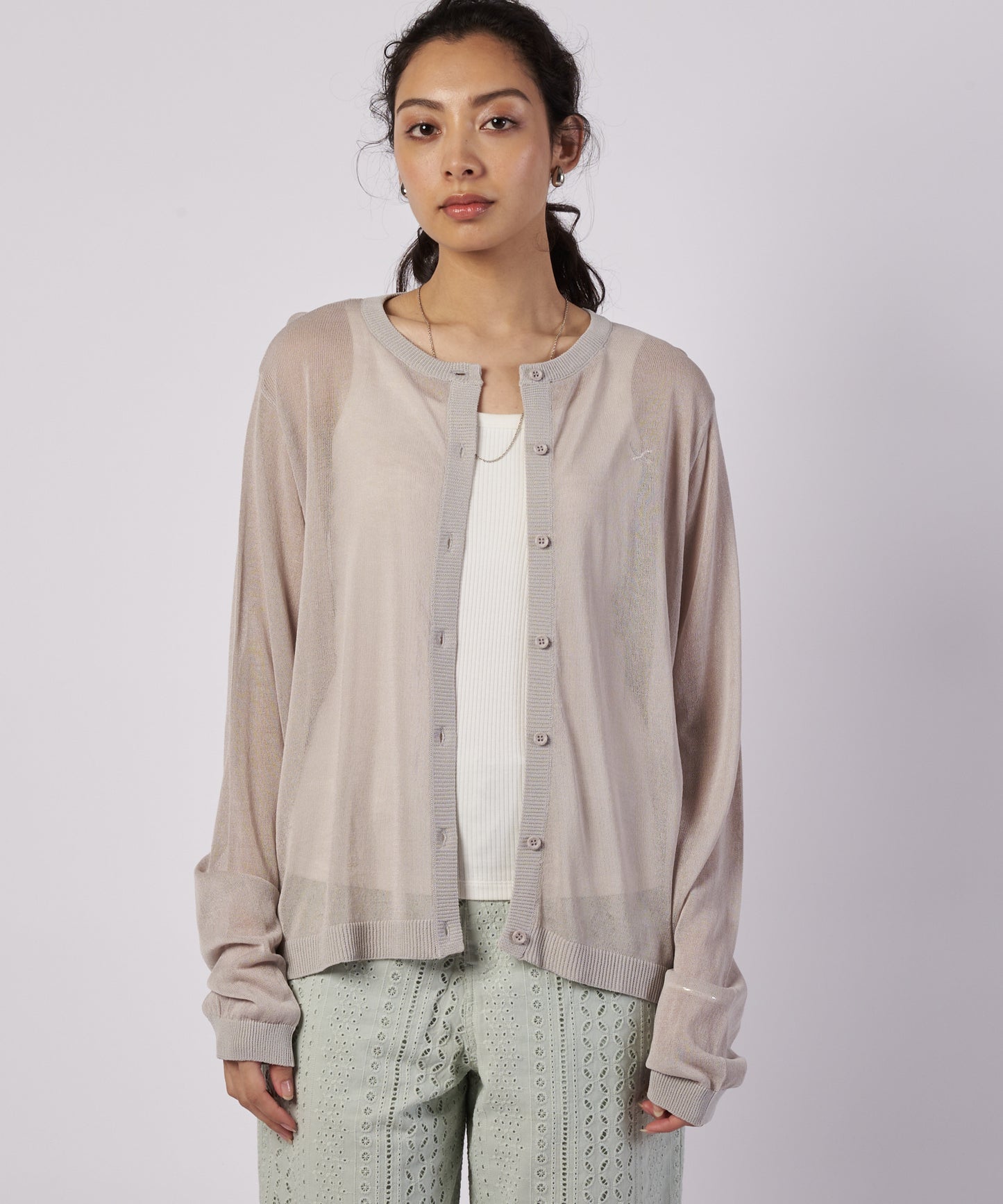 【予約】トランスルーセント ニットカーディガン/TRANSLUCENT KNIT CARDIGAN