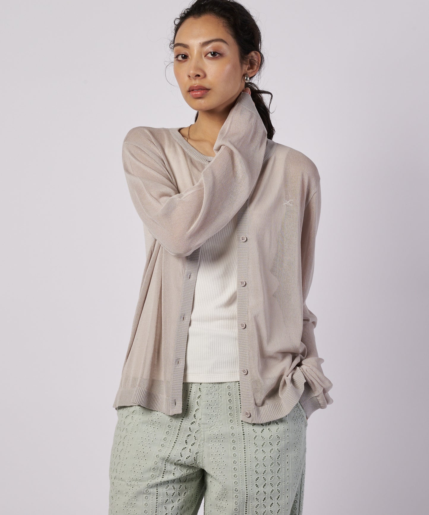 【予約】トランスルーセント ニットカーディガン/TRANSLUCENT KNIT CARDIGAN