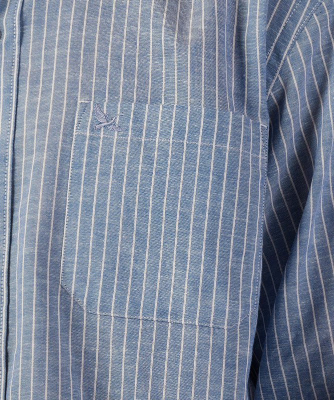 コットンリネン 長袖 ストライプシャツ/LS COTTON/LINEN STRIPE SHIRT