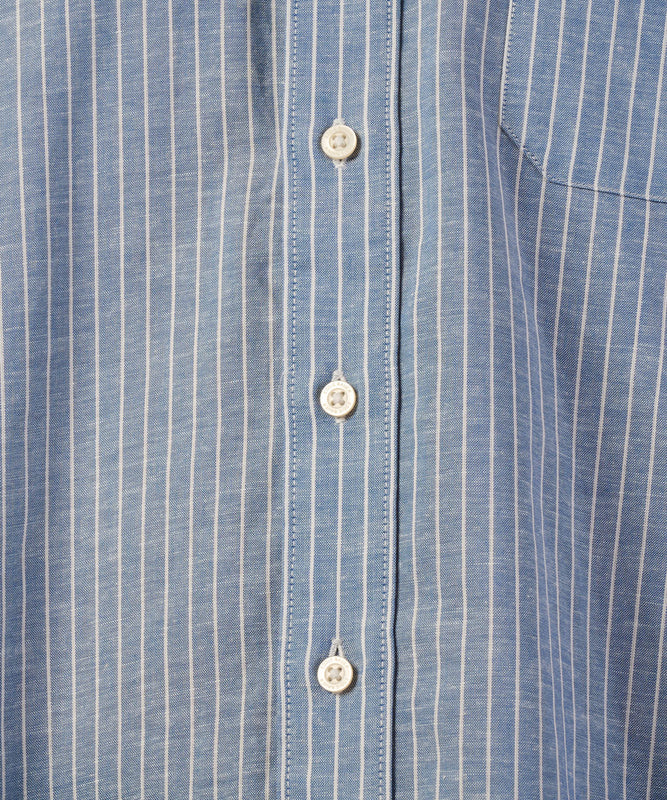 コットンリネン 長袖 ストライプシャツ/LS COTTON/LINEN STRIPE SHIRT