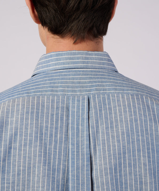 コットンリネン 長袖 ストライプシャツ/LS COTTON/LINEN STRIPE SHIRT