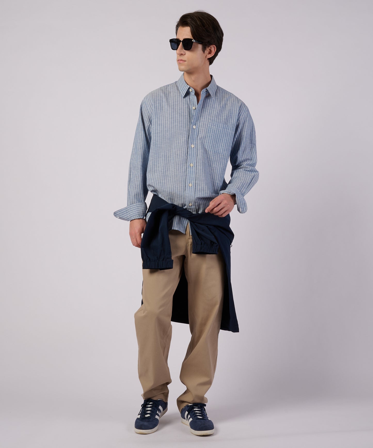 コットンリネン 長袖 ストライプシャツ/LS COTTON/LINEN STRIPE SHIRT