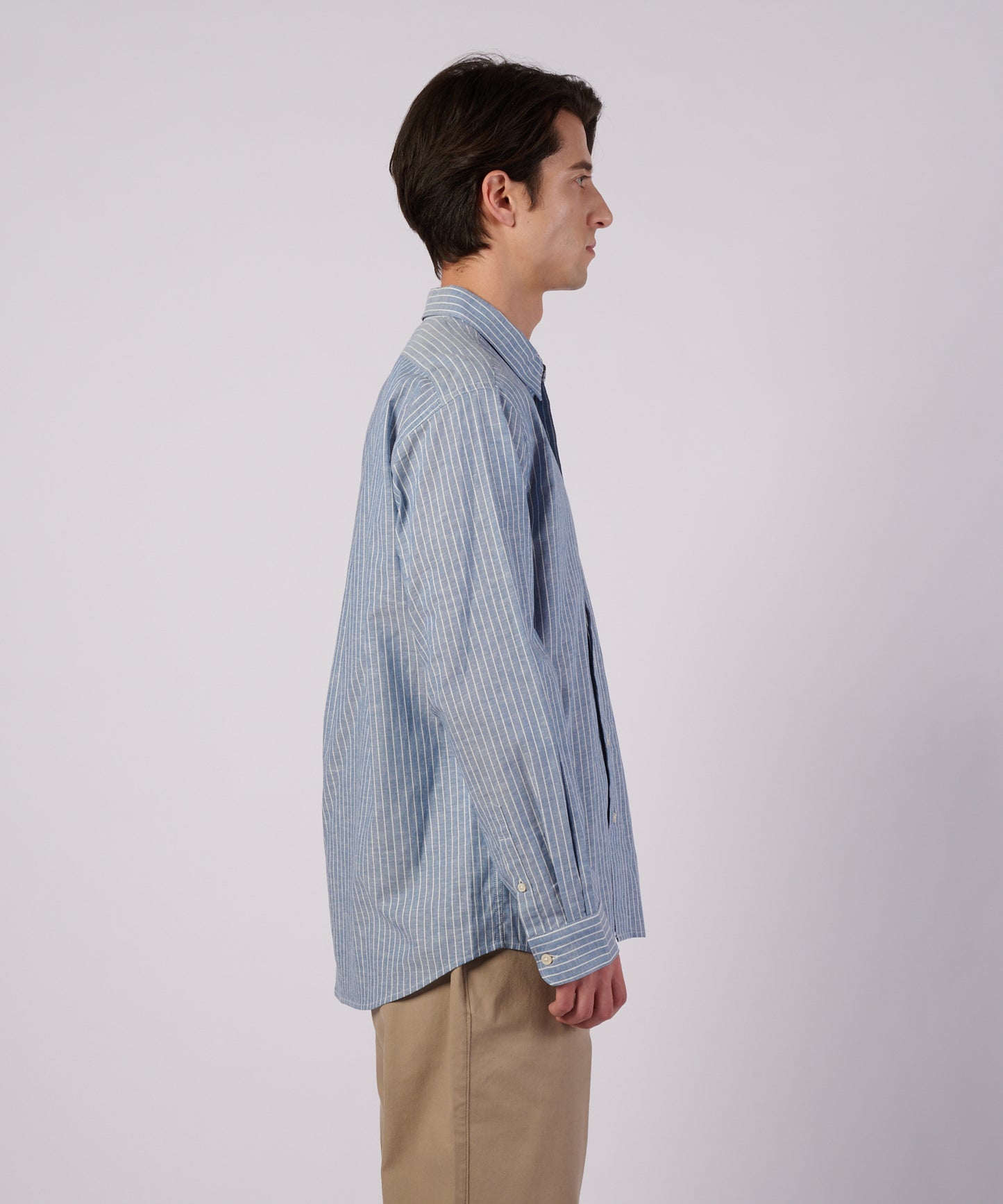 コットンリネン 長袖 ストライプシャツ/LS COTTON/LINEN STRIPE SHIRT