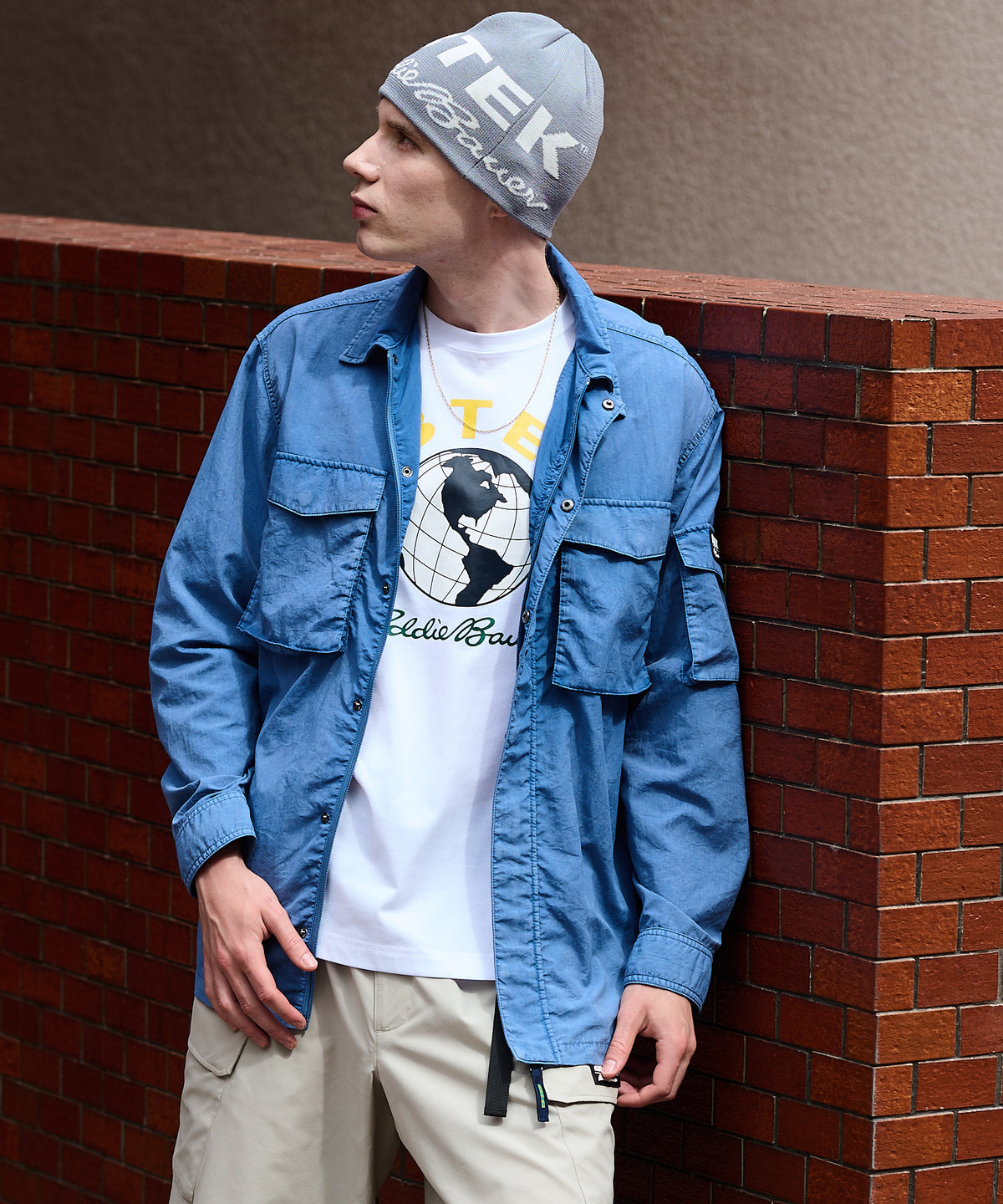 EBTEK ハードウォッシュド ジップシャツ/EBTEK HARD-WASHED ZIP SHIRT