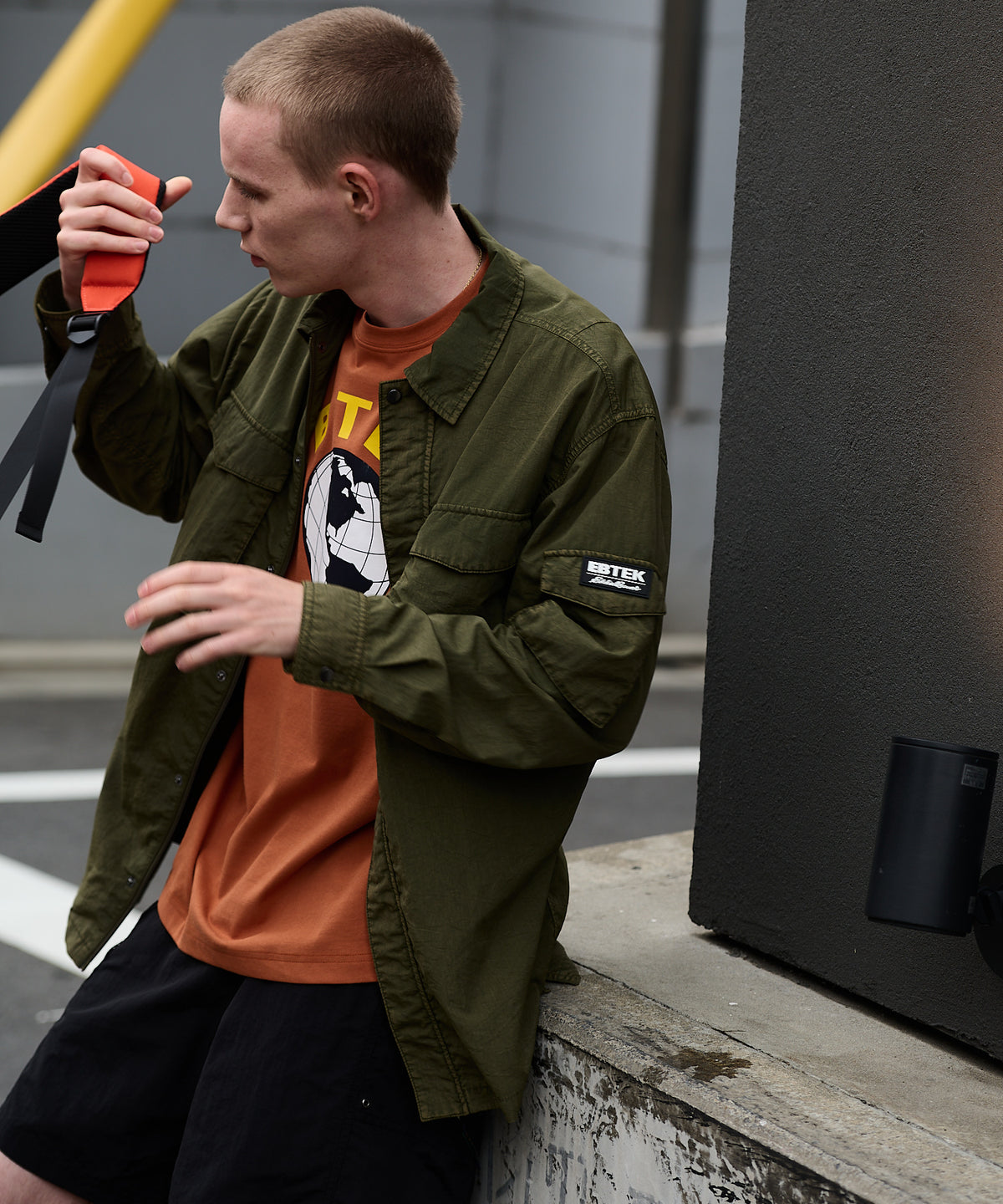 EBTEK ハードウォッシュド ジップシャツ/EBTEK HARD-WASHED ZIP SHIRT