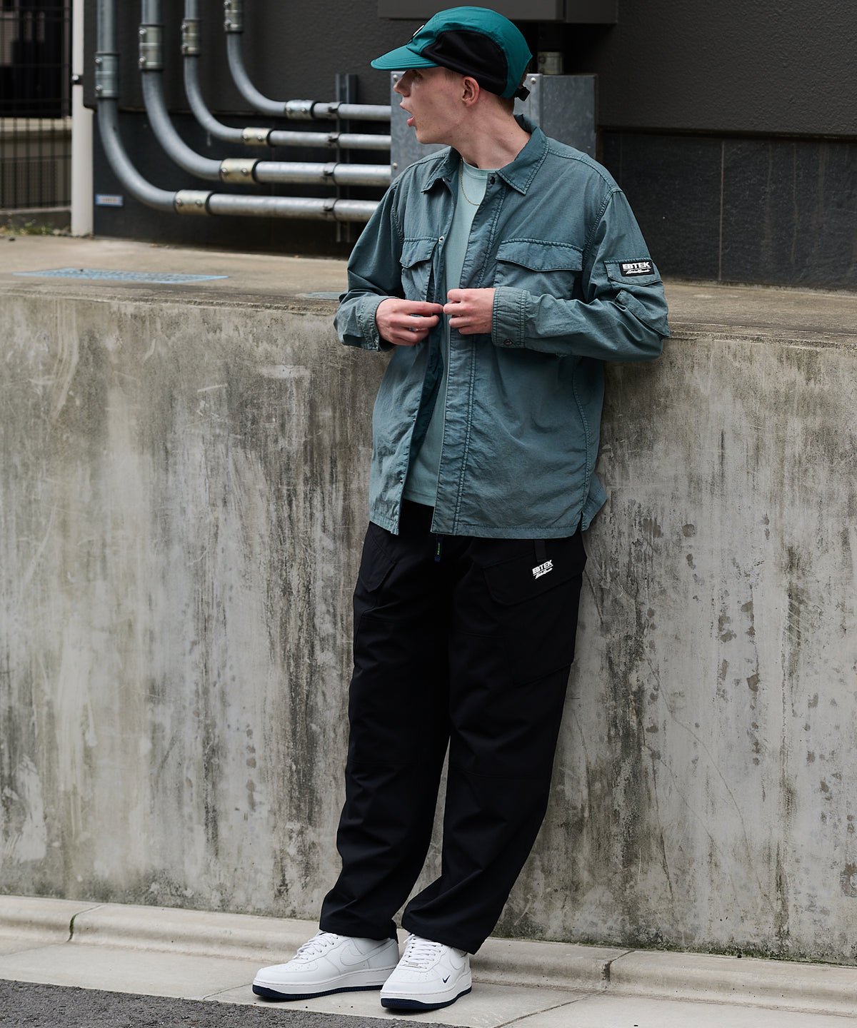 EBTEK ハードウォッシュド ジップシャツ/EBTEK HARD-WASHED ZIP SHIRT