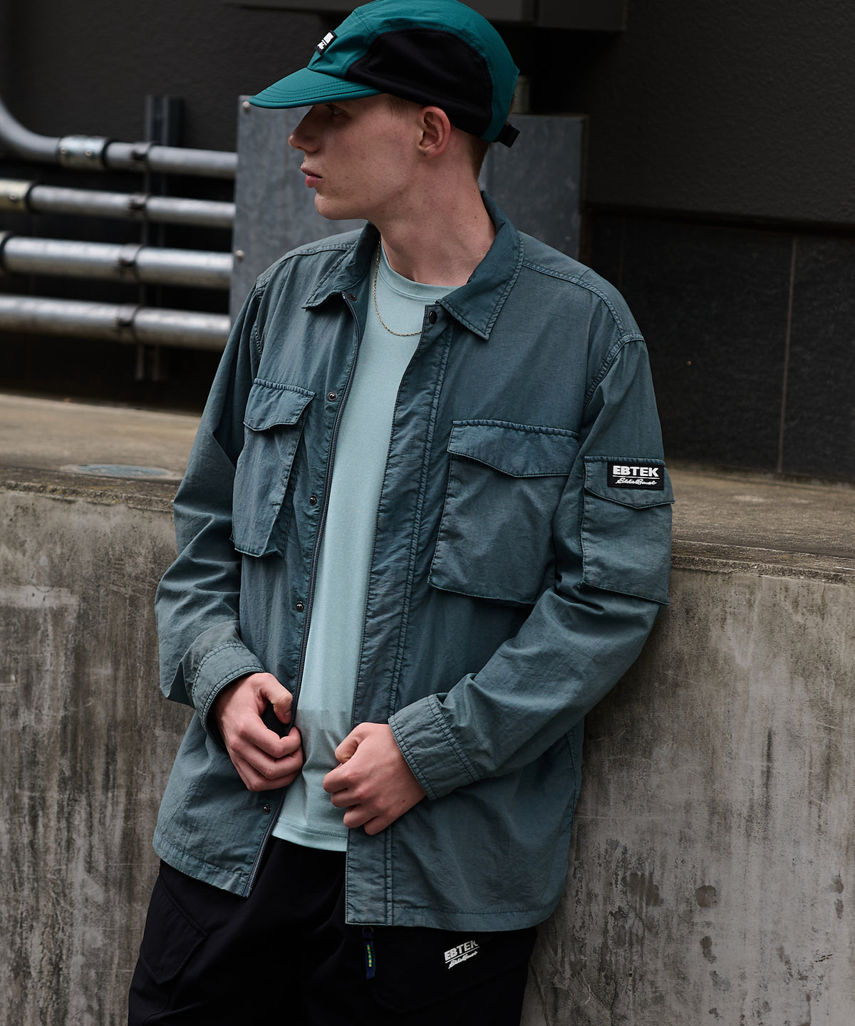 EBTEK ハードウォッシュド ジップシャツ/EBTEK HARD-WASHED ZIP SHIRT