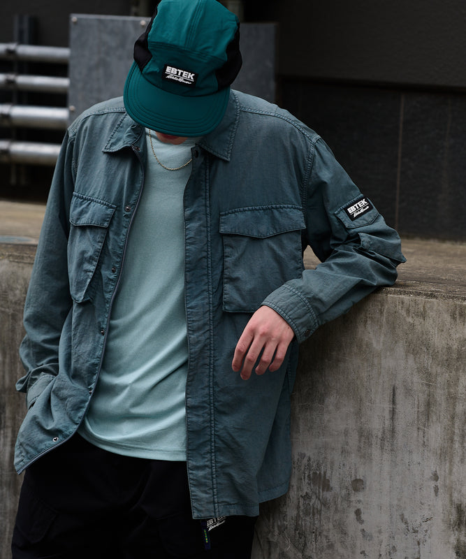 EBTEK ハードウォッシュド ジップシャツ/EBTEK HARD-WASHED ZIP SHIRT