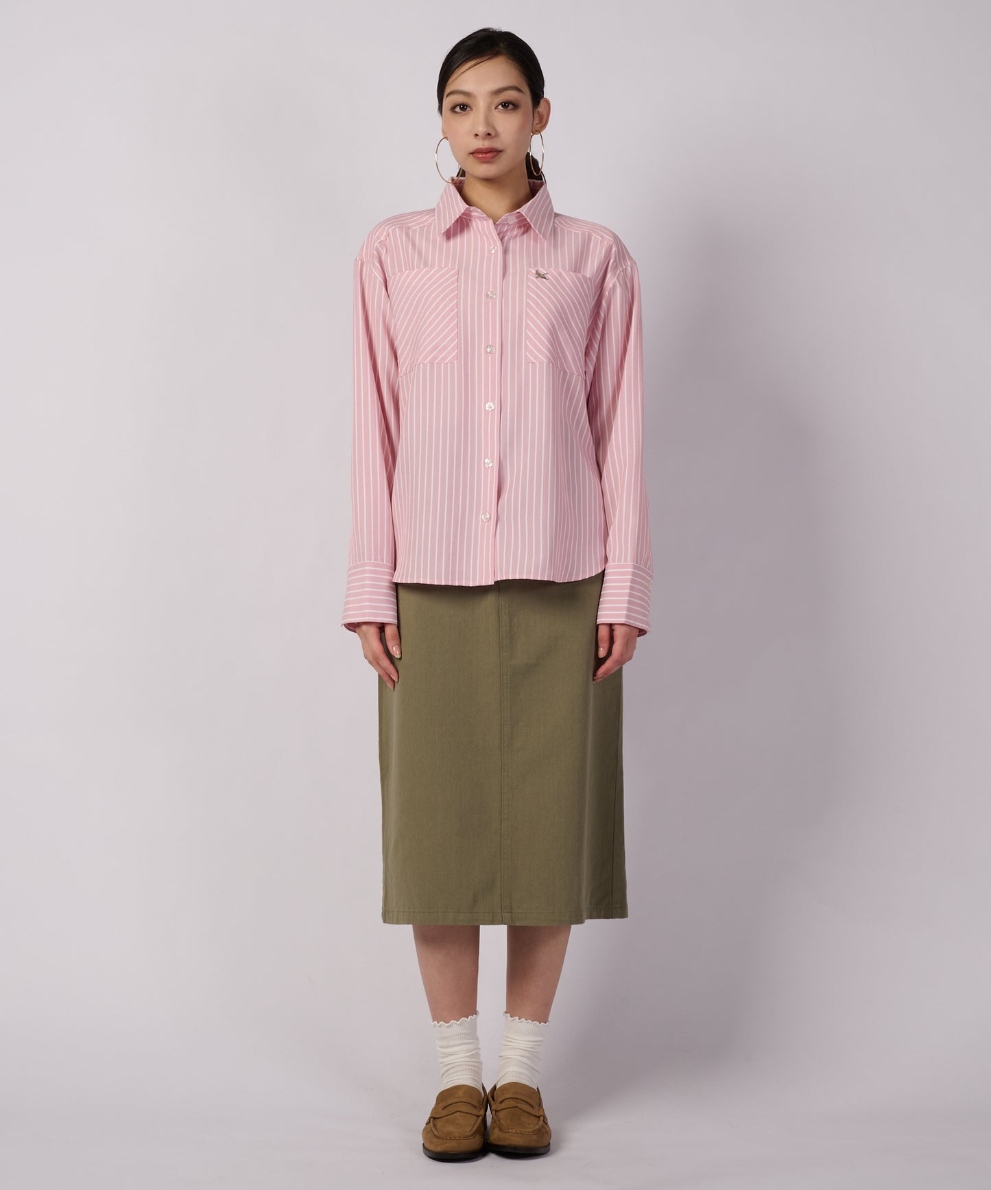 ストライプ スマートケア 長袖シャツ/LS STRIPE SMARTCARE SHIRT