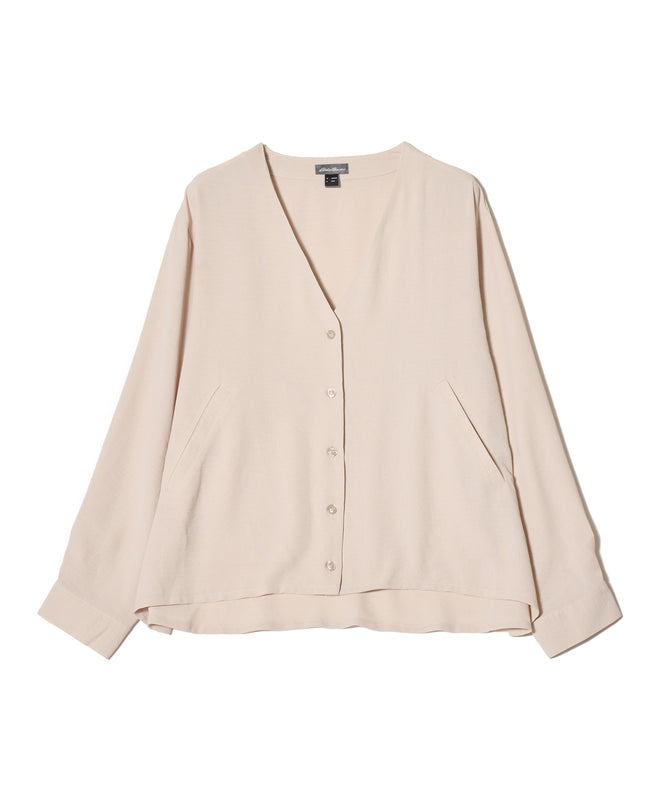 セリーン ドレープ カラーレスブラウス/SERENE DRAPE COLLARLESS BLOUSE