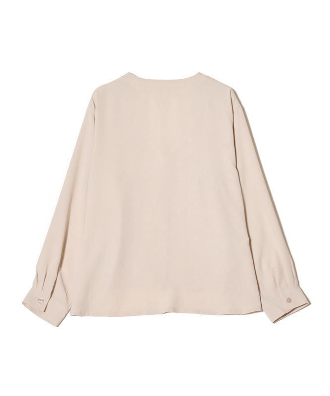 セリーン ドレープ カラーレスブラウス/SERENE DRAPE COLLARLESS BLOUSE