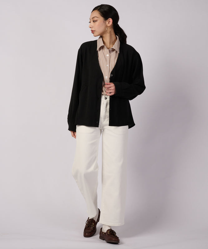 セリーン ドレープ カラーレスブラウス/SERENE DRAPE COLLARLESS BLOUSE
