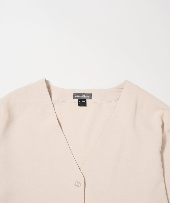セリーン ドレープ カラーレスブラウス/SERENE DRAPE COLLARLESS BLOUSE