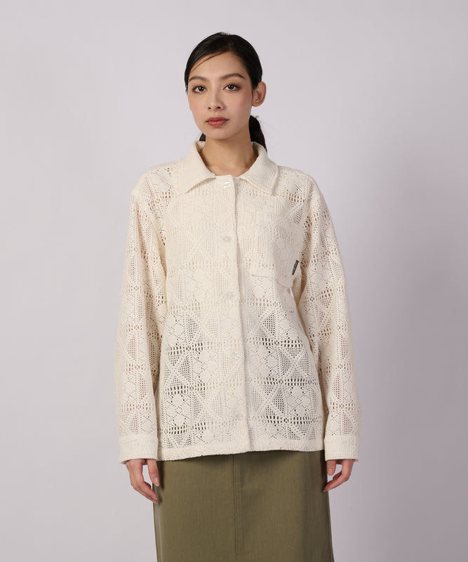 フローイ レース 長袖シャツ/FLOWY LACE LS SHIRT
