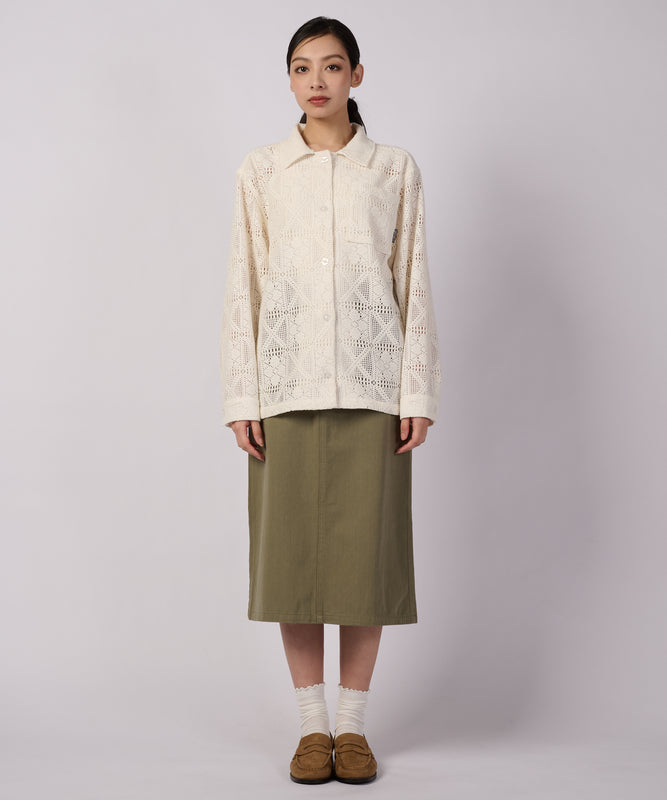 フローイ レース 長袖シャツ/FLOWY LACE LS SHIRT
