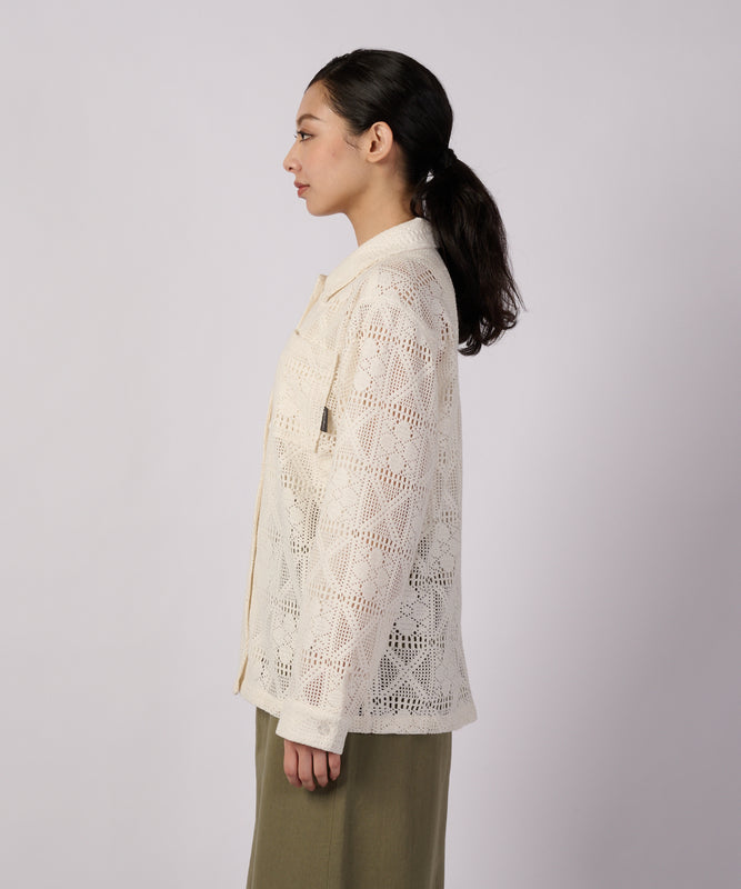 フローイ レース 長袖シャツ/FLOWY LACE LS SHIRT