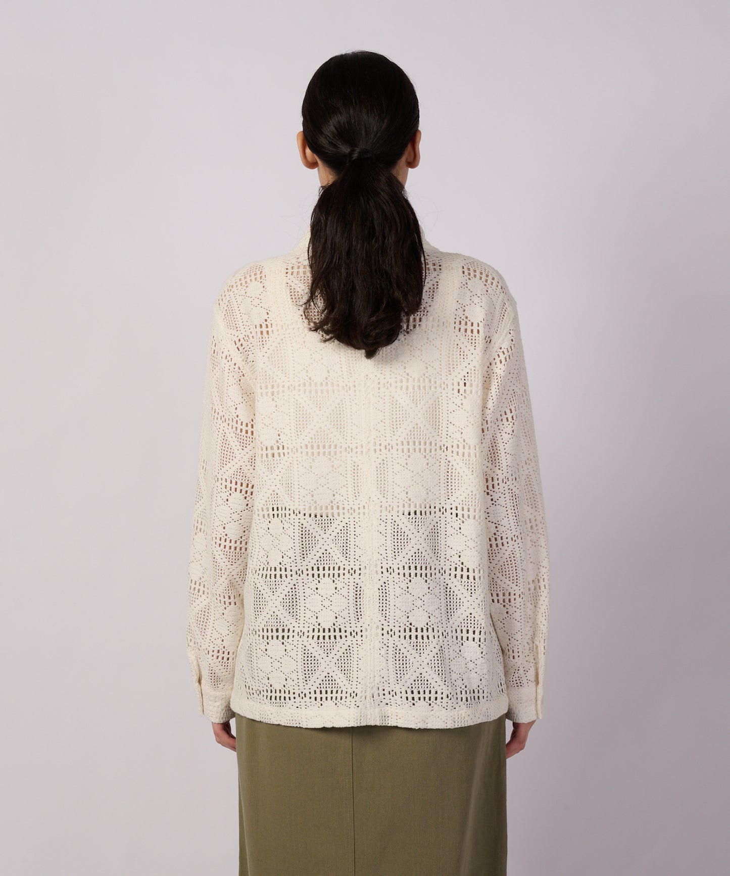フローイ レース 長袖シャツ/FLOWY LACE LS SHIRT