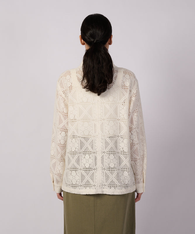 フローイ レース 長袖シャツ/FLOWY LACE LS SHIRT