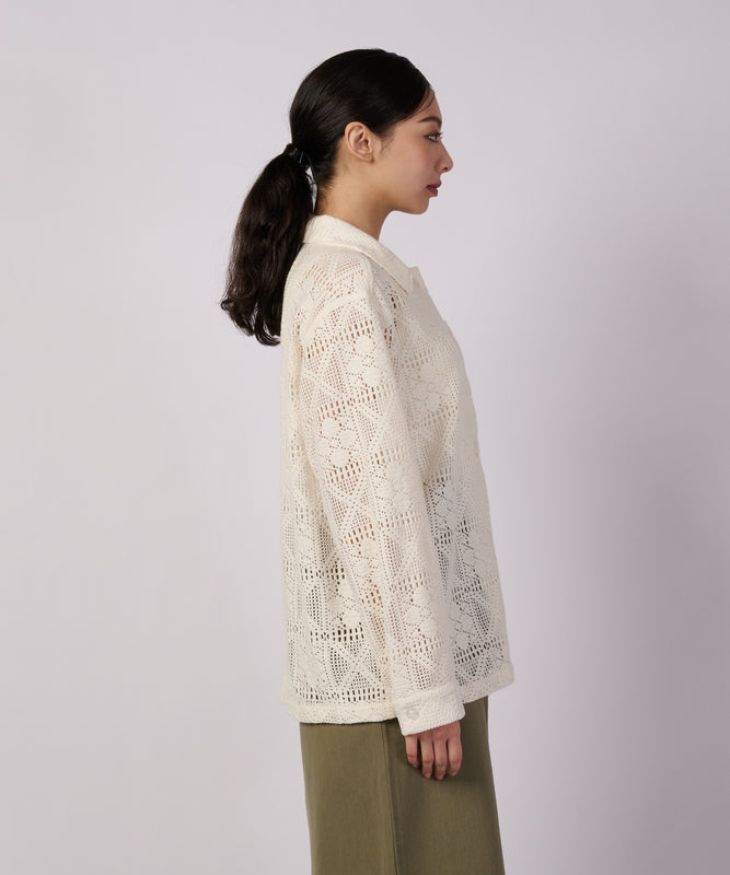 フローイ レース 長袖シャツ/FLOWY LACE LS SHIRT