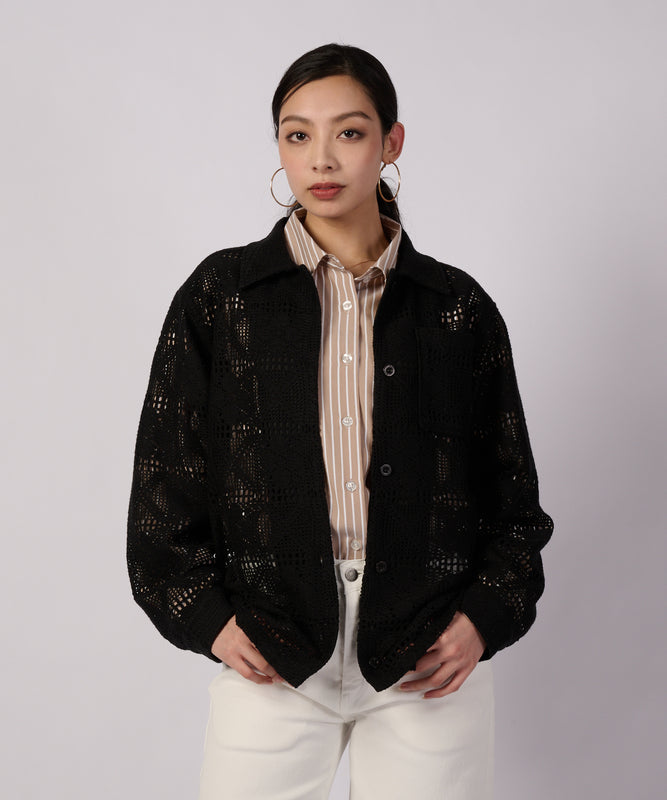 フローイ レース 長袖シャツ/FLOWY LACE LS SHIRT
