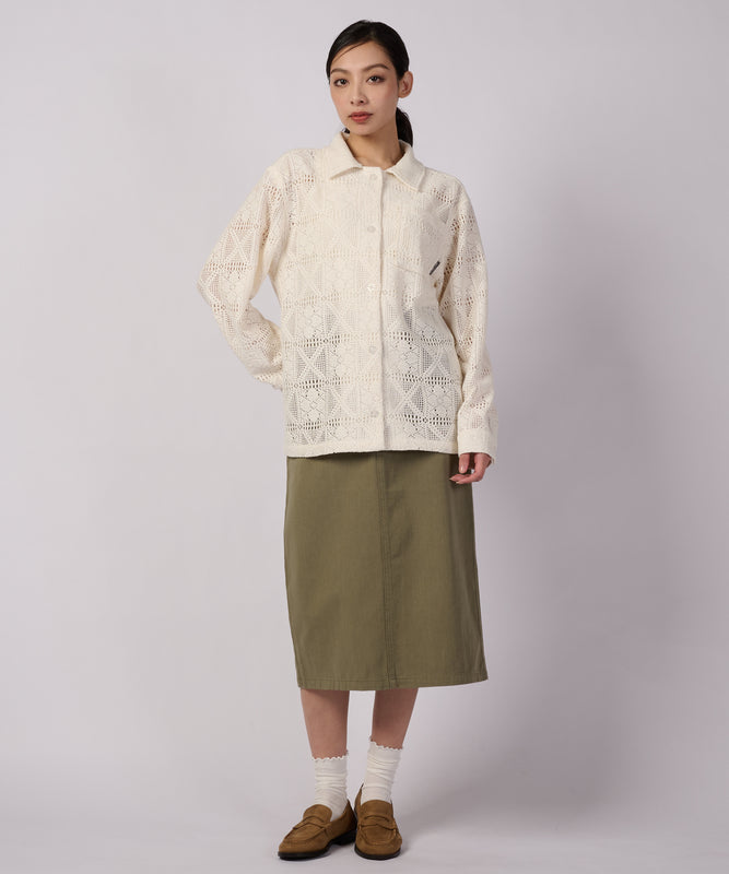 フローイ レース 長袖シャツ/FLOWY LACE LS SHIRT