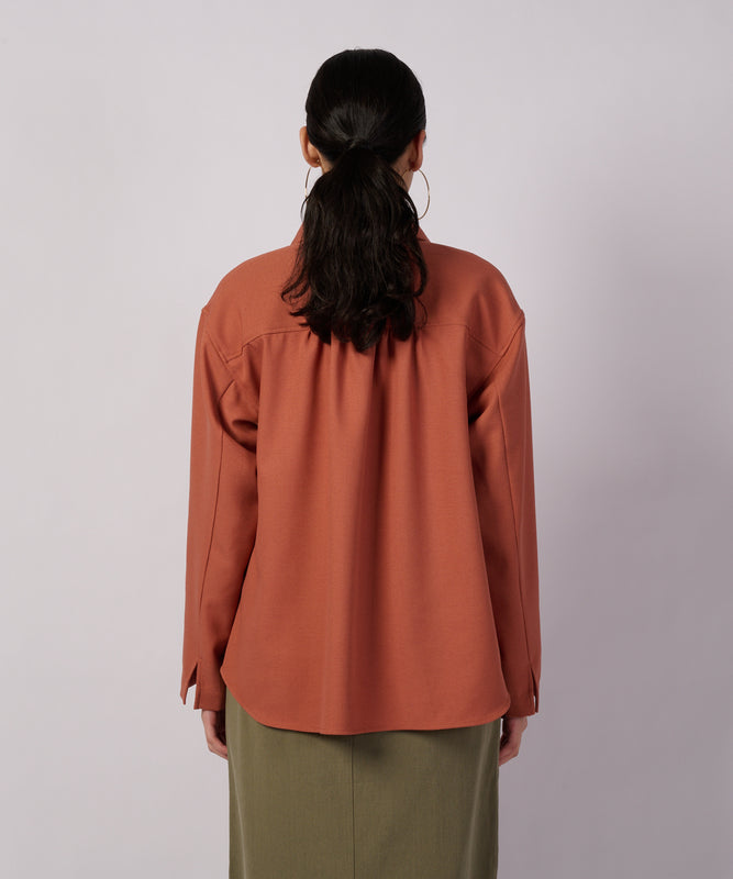 テクスチャード オープンカラーシャツ/TEXTURED OPEN COLLAR SHIRT