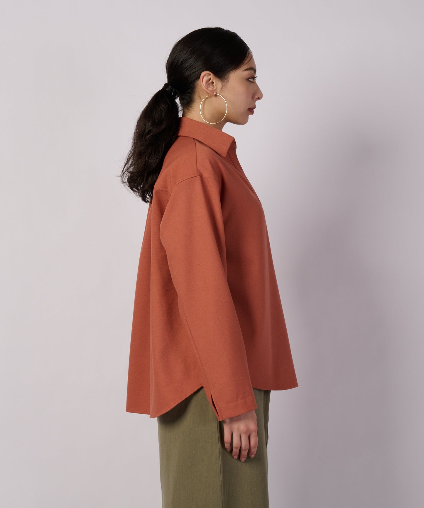 テクスチャード オープンカラーシャツ/TEXTURED OPEN COLLAR SHIRT