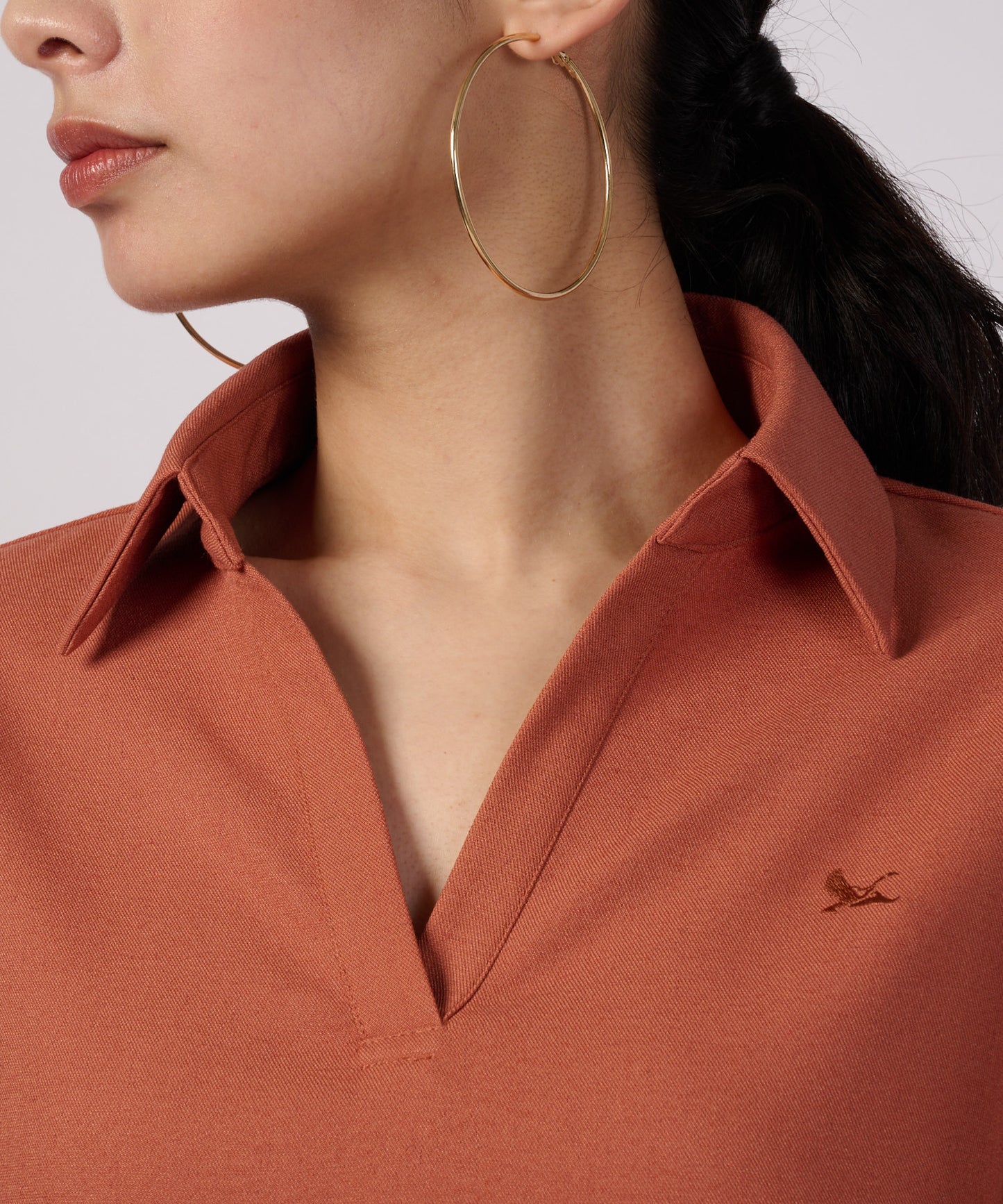 テクスチャード オープンカラーシャツ/TEXTURED OPEN COLLAR SHIRT