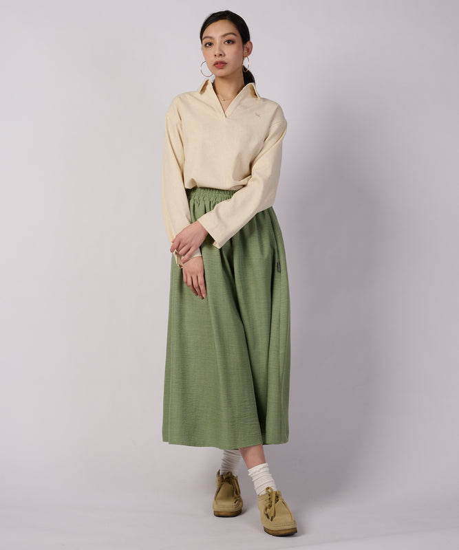 テクスチャード オープンカラーシャツ/TEXTURED OPEN COLLAR SHIRT