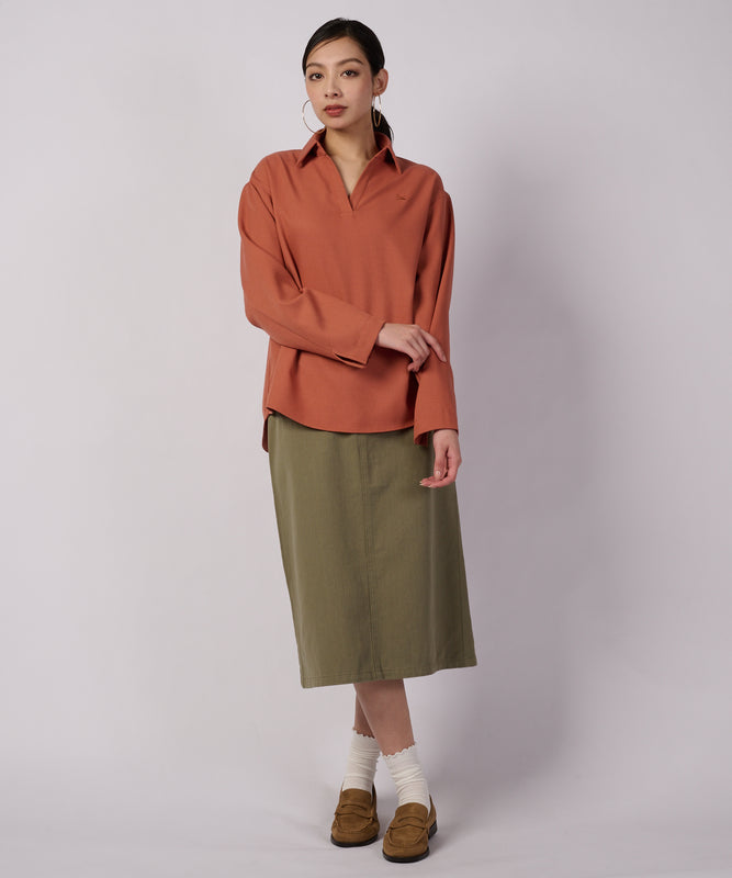 テクスチャード オープンカラーシャツ/TEXTURED OPEN COLLAR SHIRT