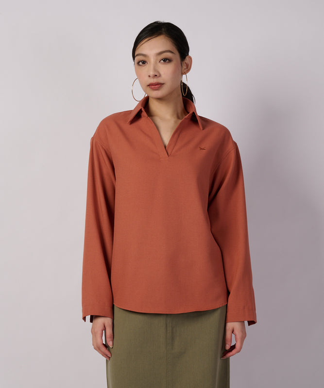 テクスチャード オープンカラーシャツ/TEXTURED OPEN COLLAR SHIRT