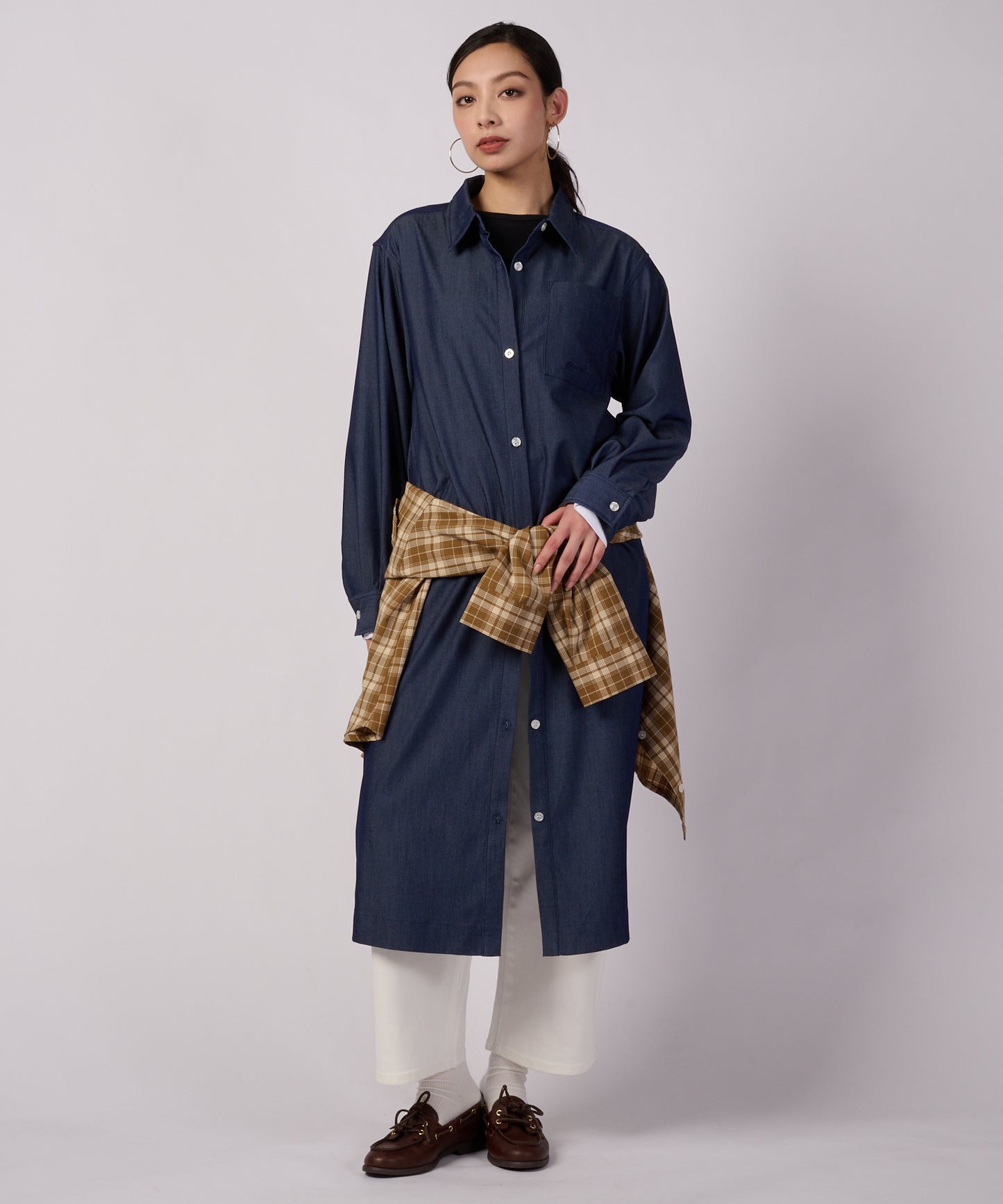 【ポイントUP対象】多用途 長袖 シャツワンピース/VERSATILE LS SHIRT DRESS