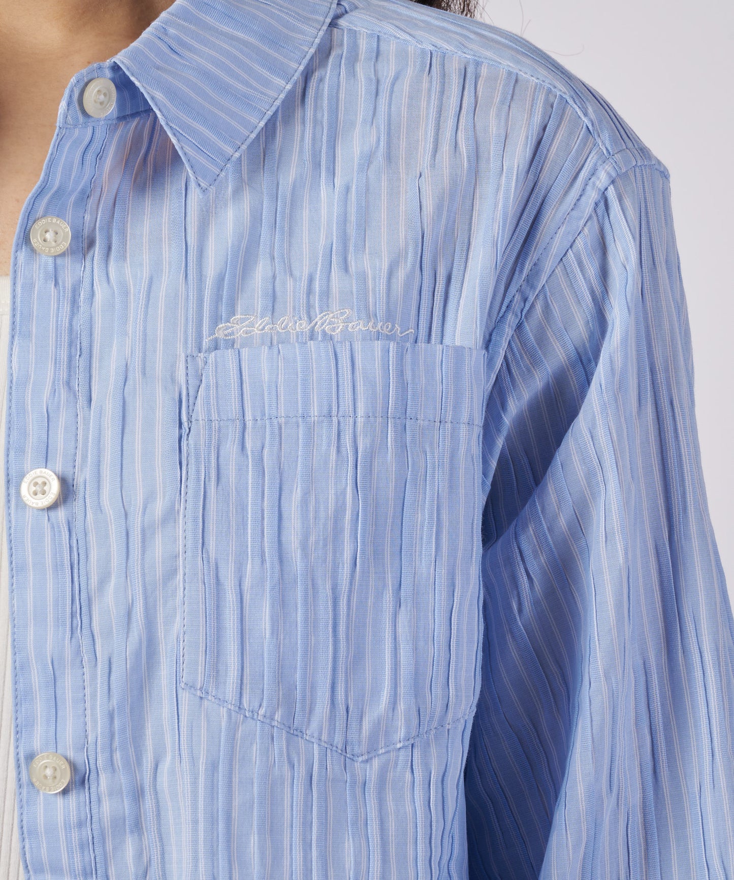 【予約】コットンタック ストライプ リラックスシャツ/COTTON TUCK STRIPE RELAX SHIRT