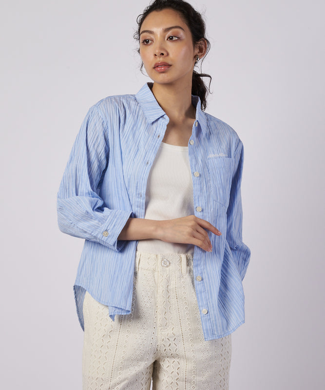 【予約】コットンタック ストライプ リラックスシャツ/COTTON TUCK STRIPE RELAX SHIRT