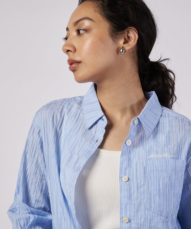 【予約】コットンタック ストライプ リラックスシャツ/COTTON TUCK STRIPE RELAX SHIRT