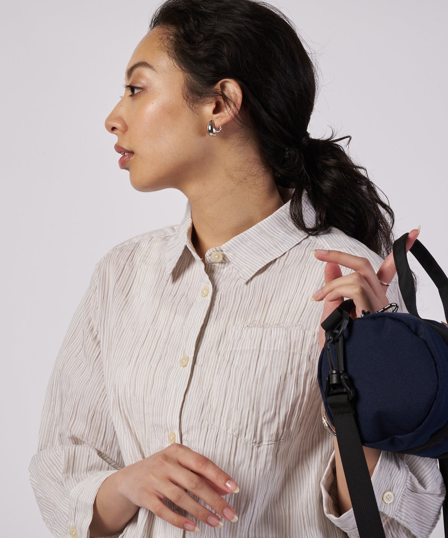 【予約】コットンタック ストライプ リラックスシャツ/COTTON TUCK STRIPE RELAX SHIRT