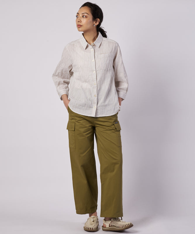 【予約】コットンタック ストライプ リラックスシャツ/COTTON TUCK STRIPE RELAX SHIRT