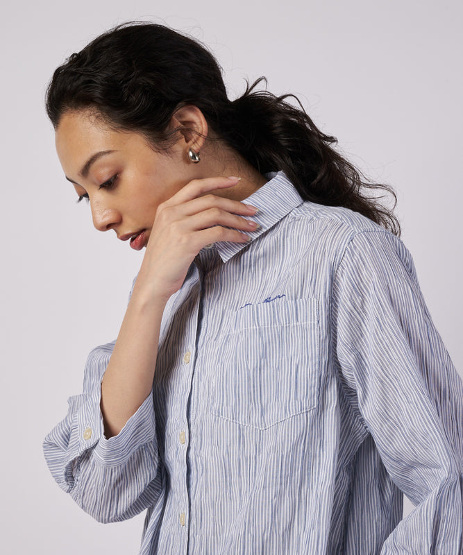 【予約】コットンタック ストライプ リラックスシャツ/COTTON TUCK STRIPE RELAX SHIRT