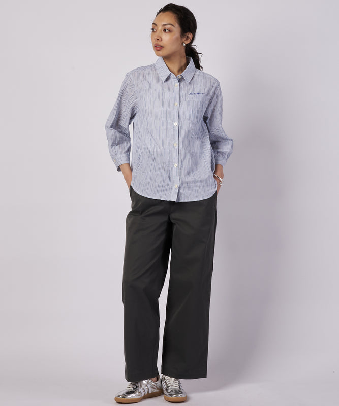 【予約】コットンタック ストライプ リラックスシャツ/COTTON TUCK STRIPE RELAX SHIRT