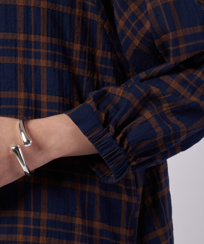 【予約】フーデッドチェック ブラウス/HOODED CHECK BLOUSE