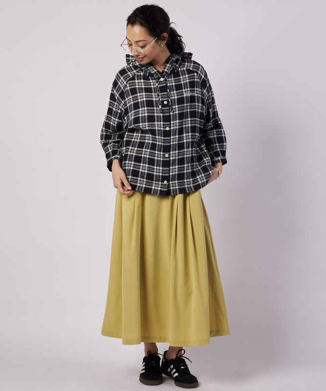 【予約】フーデッドチェック ブラウス/HOODED CHECK BLOUSE