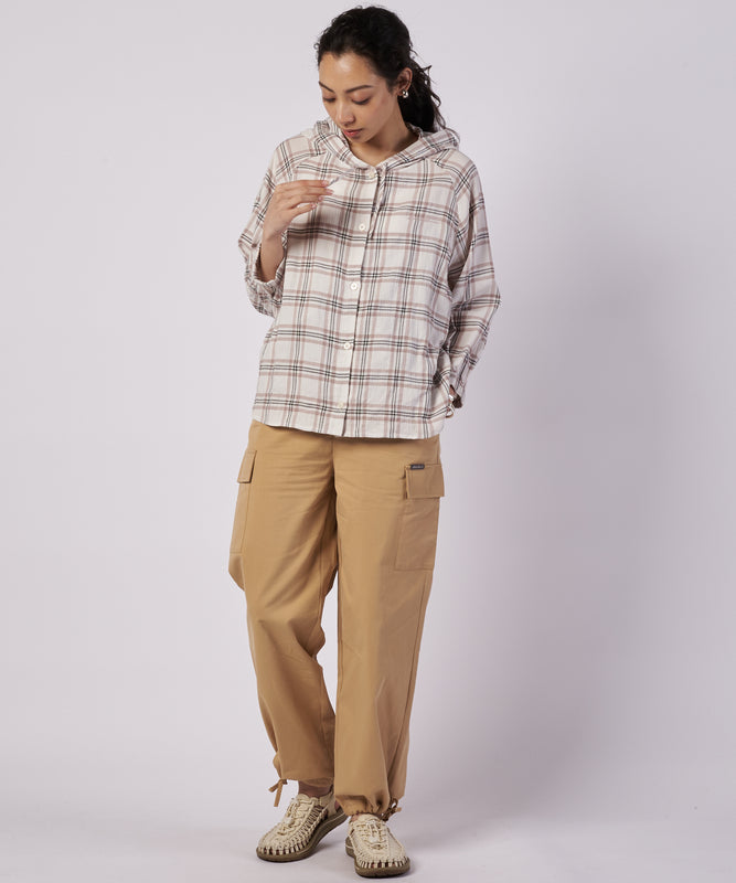 【予約】フーデッドチェック ブラウス/HOODED CHECK BLOUSE