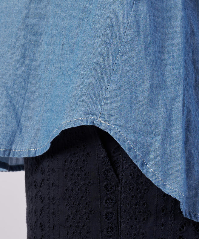 シアー インディゴ ブラウス/SHEER INDIGO BLOUSE
