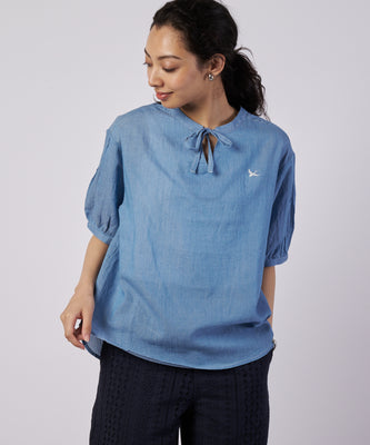 シアー インディゴ ブラウス/SHEER INDIGO BLOUSE