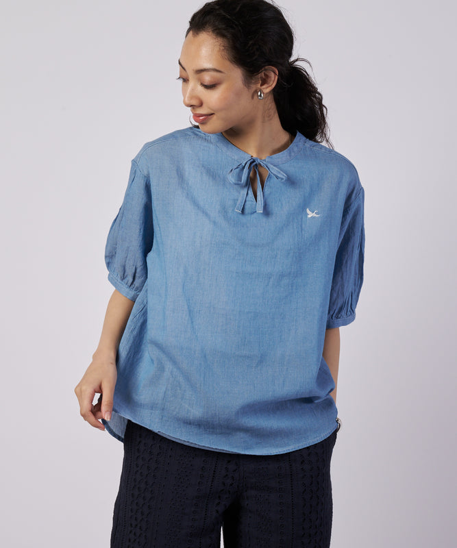 シアー インディゴ ブラウス/SHEER INDIGO BLOUSE