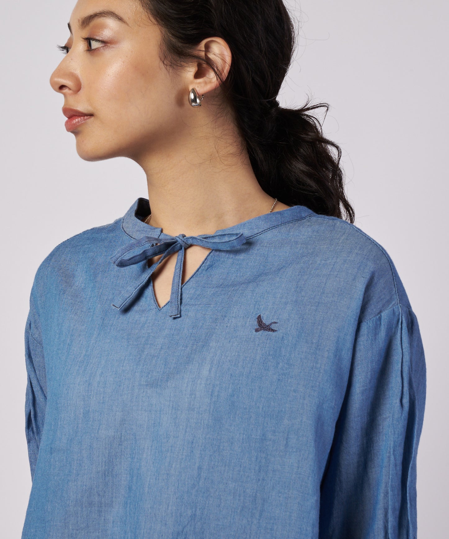 シアー インディゴ ブラウス/SHEER INDIGO BLOUSE